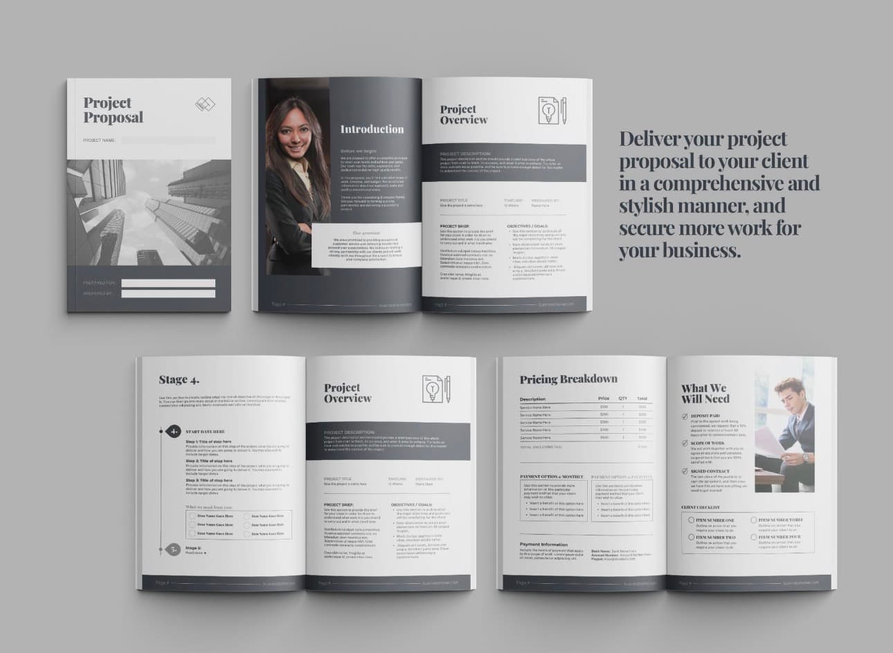 Client Proposal & Communication Templates preview with proposal and client message templates