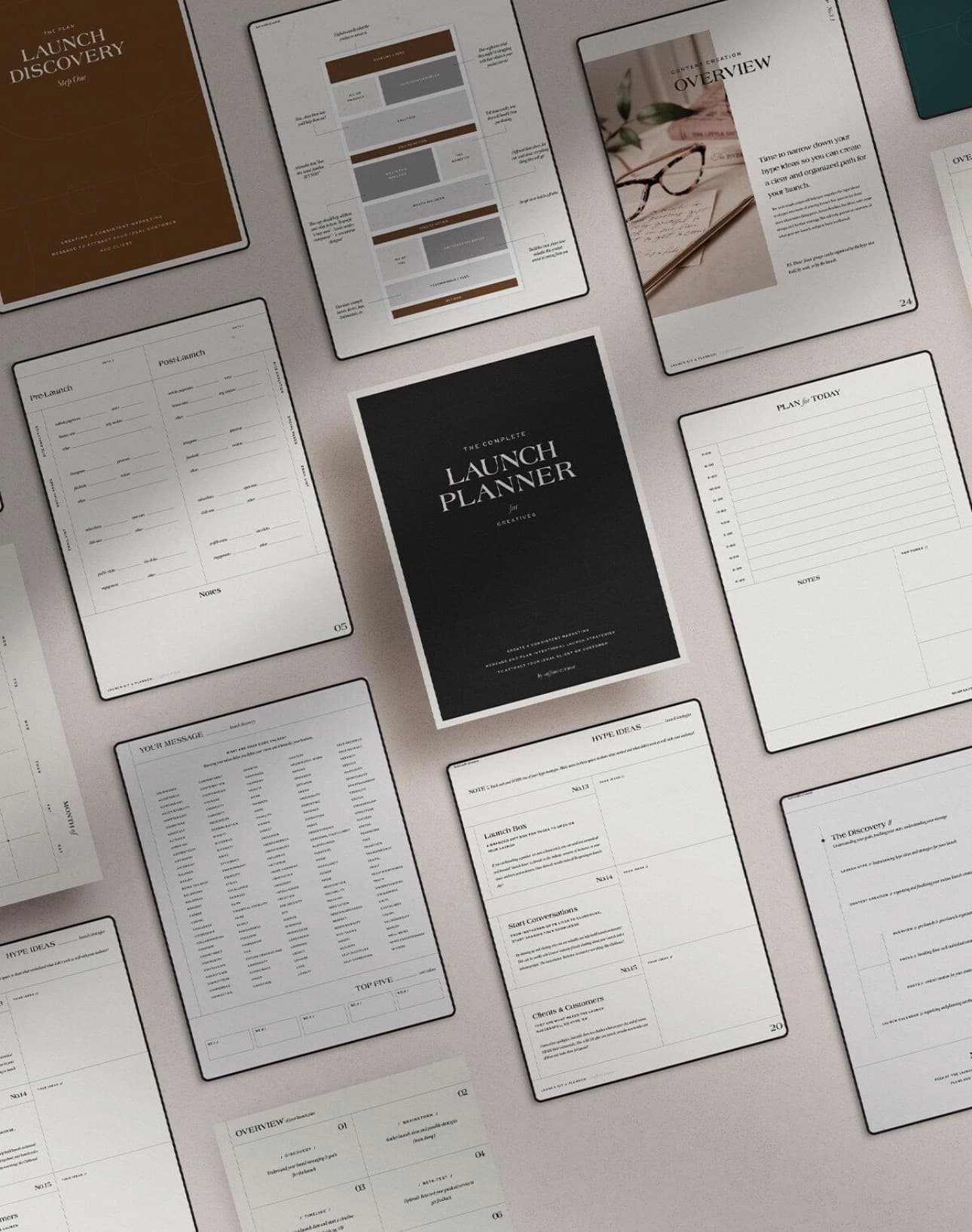 Business Launch Checklist & 90-Day Planner preview with launch checklist and milestone planning pages