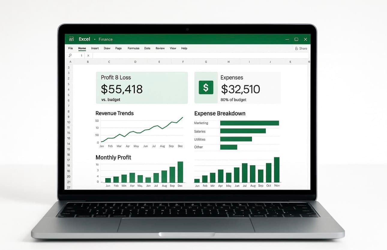 Cash Flow & Budget Planner preview with income, expense, and cash planning worksheets